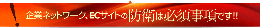 企業ネットワーク、ECサイトの防衛は必須事項です！！