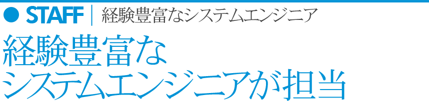 経験豊富なシステムエンジニアが担当